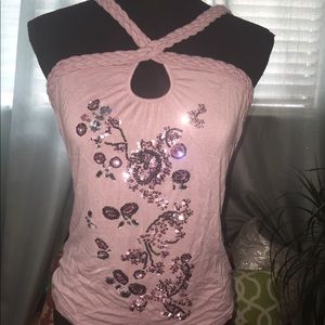 Lulumari Beaded Tank with Braided Straps